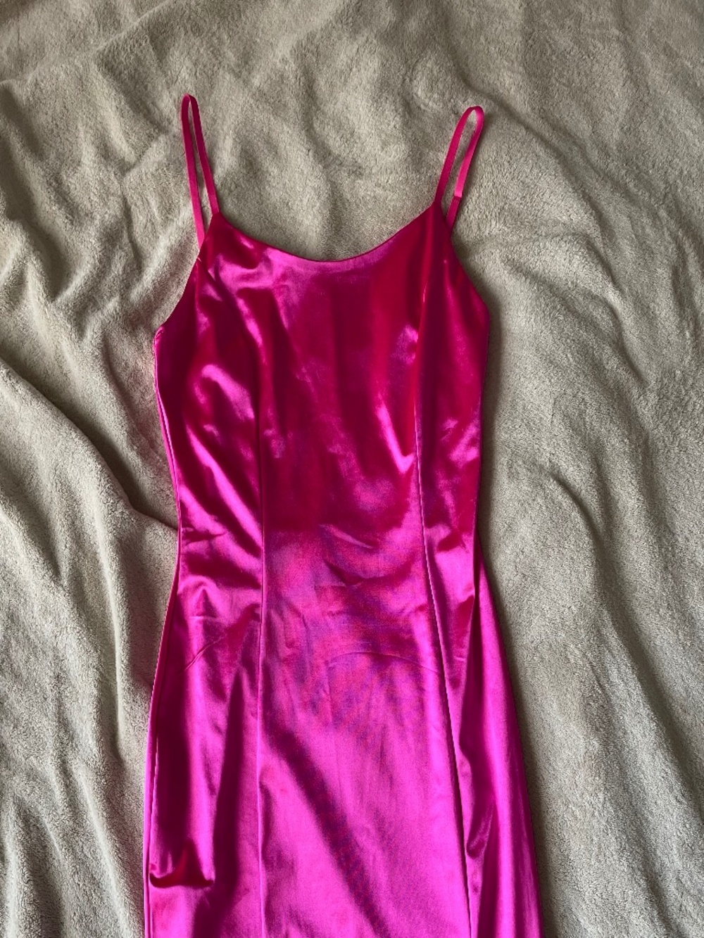 iris Fuchsia Barbie Pink Bodycon Spaghetti Strap Mini Dress Size L